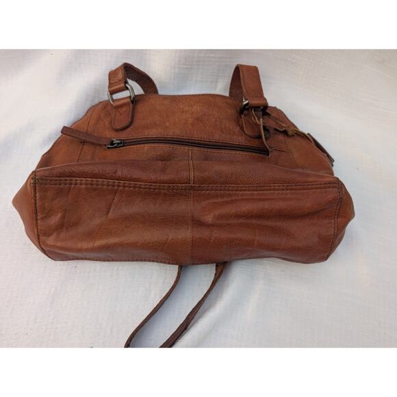 Spikes & Sparrow Brown Handbag Shoulder Bag Purse Distressed Leather Satchel - Picture 7 of 9